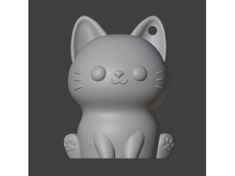 Cat Articulated Hanging toy Keychain Model Cetak 3D