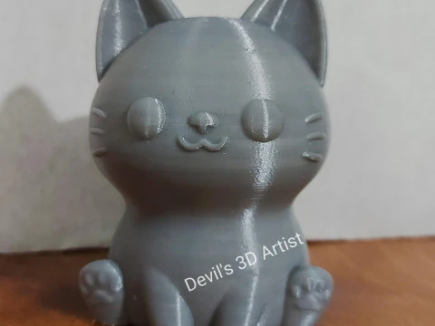 Figurina di gatto Kawaii Modello di stampa 3D