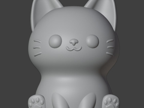 Kawaii cat Figurine 3D प्रिंट मॉडल
