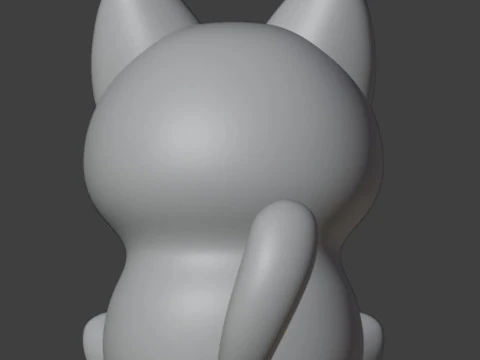 Kawaii cat Figurine 3D Print Model