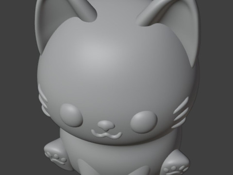 Kawaii cat Figurine 3D प्रिंट मॉडल