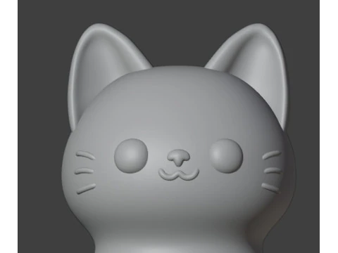 Kawaii cat Figurine 3D Print Model