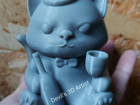 Friday cat Figurine 3D Print Model