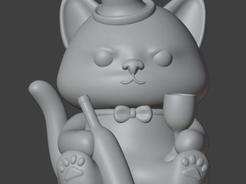 Friday cat Figurine 3D 打印模型