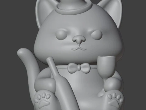 Friday cat Figurine 3D Print Model