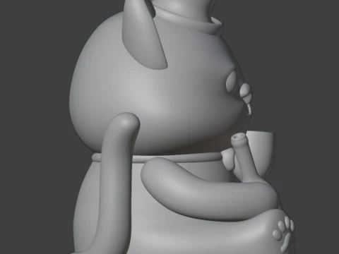Friday cat Figurine 3D Print Model
