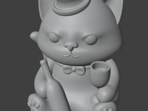 Friday cat Figurine 3D Print Model