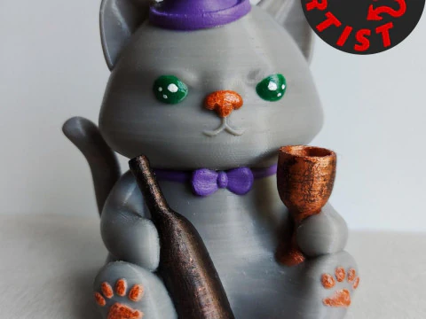Friday cat Figurine 3D Print Model
