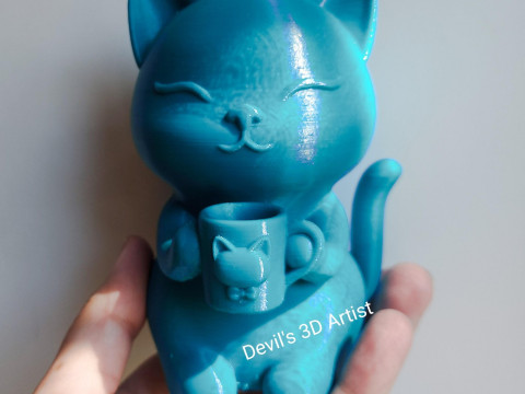 Happy mornIng cat Figurine Model do druku 3D
