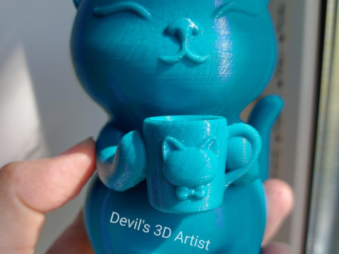Happy mornIng cat Figurine Modelo de impresión 3D