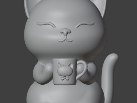 Happy mornIng cat Figurine Modelo de impresión 3D