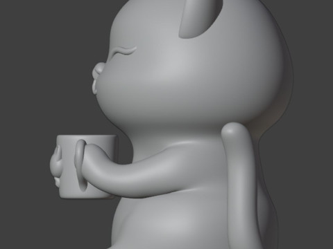 Happy mornIng cat Figurine Modelo de impresión 3D