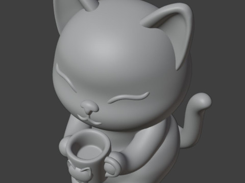 Happy mornIng cat Figurine Modelo de impresión 3D