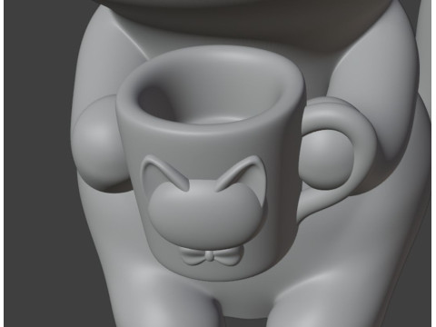Happy mornIng cat Figurine Modelo de impresión 3D