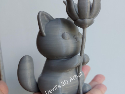 Cat and flower Figurine 3D प्रिंट मॉडल