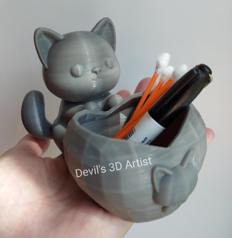 Little Cat Holder 3D 打印模型 .c4d .max .obj .3ds .fbx .stl .blend