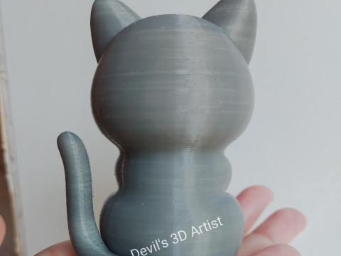 Set 2 models Happy morning cat Figurine v2 Boba cup 3D 프린트 모델