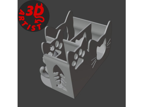 Cute cat Penholder Organizer 3D Baskı Modeli
