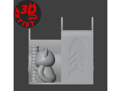Cute cat Penholder Organizer 3D Print Model