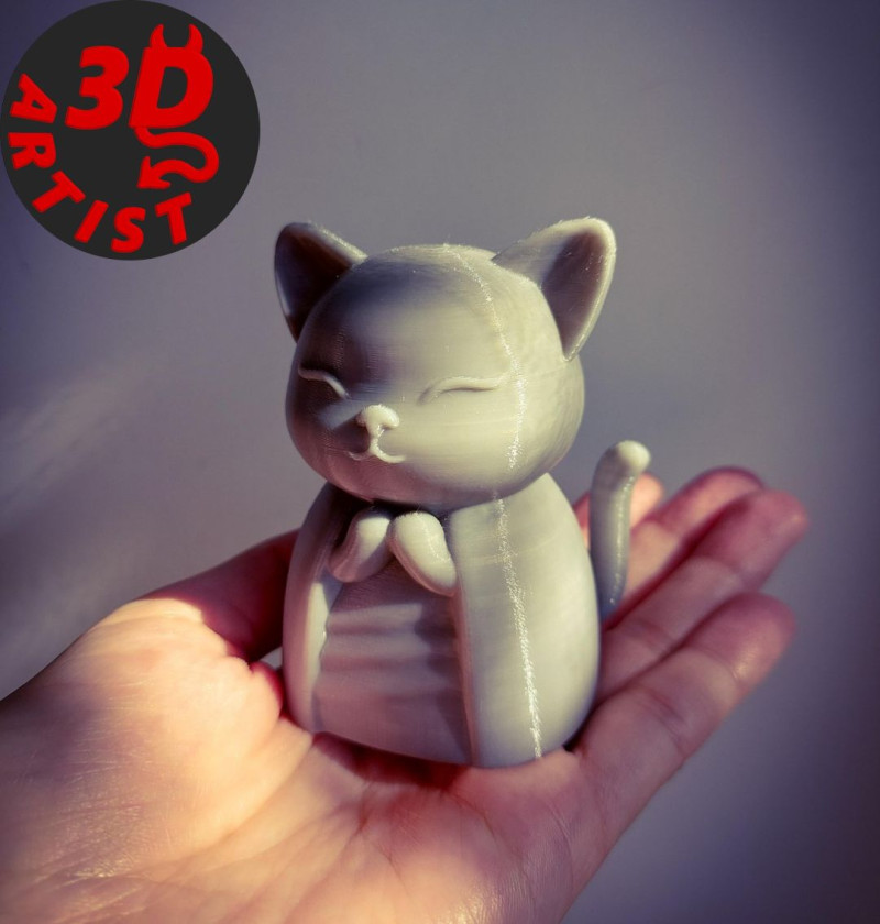 Buddhist Cat Figurine 3D 打印模型 .c4d .max .obj .3ds .fbx .stl .blend 