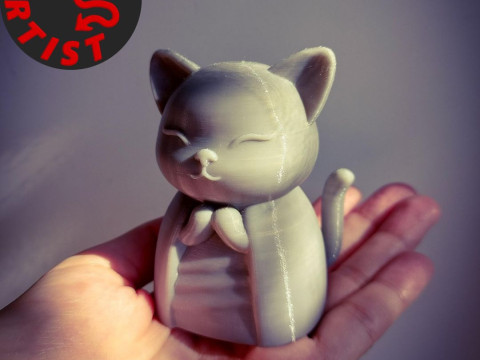 Buddhist Cat Figurine Modelo de impresión 3D