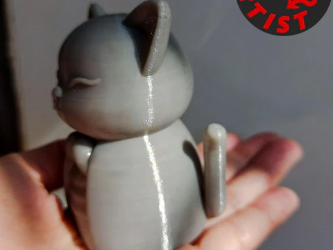 Buddhist Cat Figurine 3D Print Model