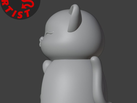 Buddhist Cat Figurine 3D 打印模型