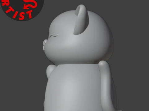Buddhist Cat Figurine 3D Print Model