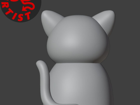 Buddhist Cat Figurine 3D 打印模型