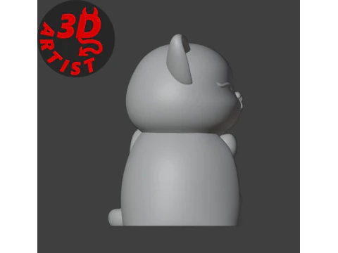 Buddhist Cat Figurine 3D Print Model