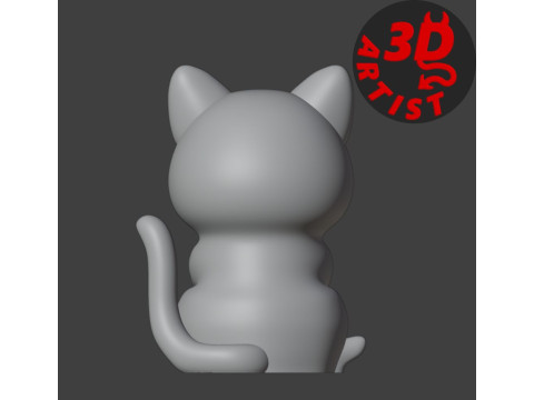 Cat with fish Figurine 3D 프린트 모델
