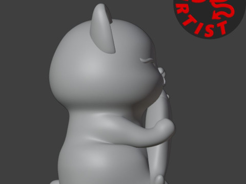 Cat with fish Figurine 3D 프린트 모델