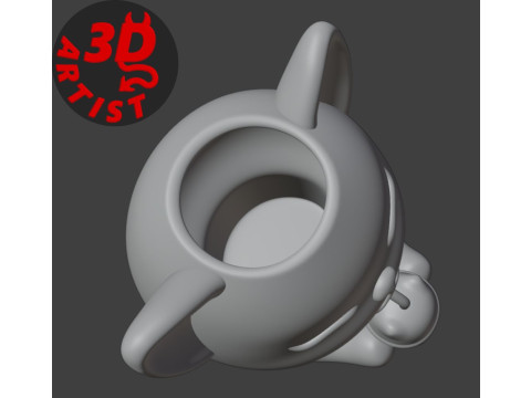 Happy morning cat Vase v2 Boba cup Modello di stampa 3D
