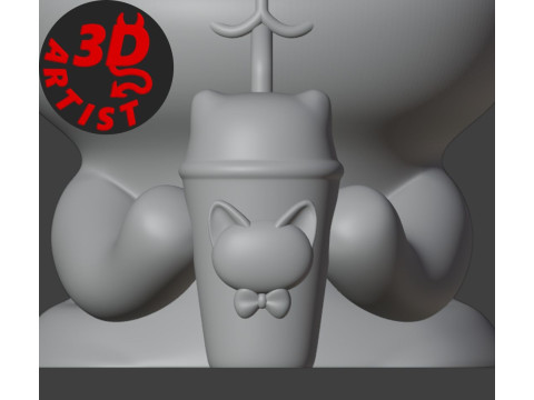 Happy morning cat Vase v2 Boba cup Modello di stampa 3D