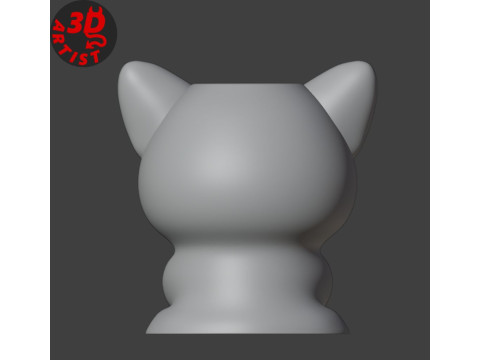 Happy morning cat Vase 3Dプリントモデル