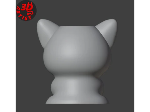 Happy morning cat Vase 3D Print Model