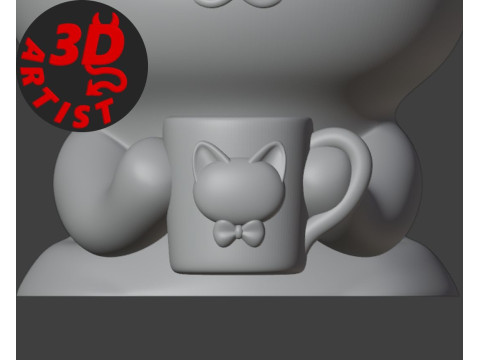 Happy morning cat Vase 3Dプリントモデル