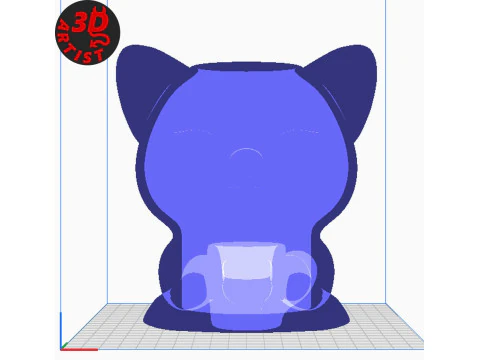 Happy morning cat Vase 3D Print Model