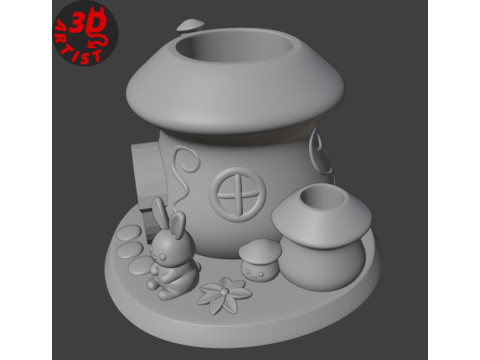Mushroom House Organizer Modello di stampa 3D