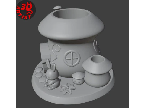 Mushroom House Organizer 3D Print Model