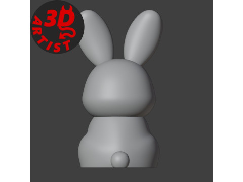 Bunny with carrot Figurine Model Cetak 3D