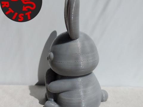 Bunny with carrot Figurine Model Cetak 3D