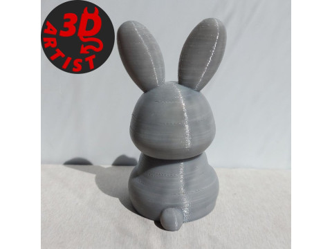 Bunny with carrot Figurine Model Cetak 3D