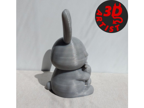 Bunny with carrot Figurine Model Cetak 3D