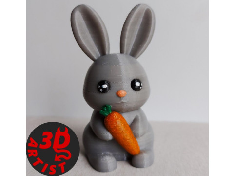 Bunny with carrot Figurine Modelo de impresión 3D
