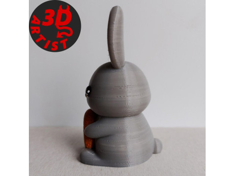 Bunny with carrot Figurine Model Cetak 3D