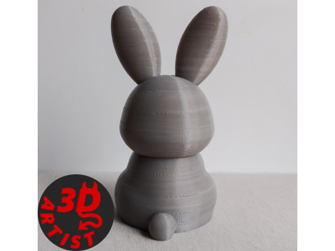 Bunny with carrot Figurine Model Cetak 3D