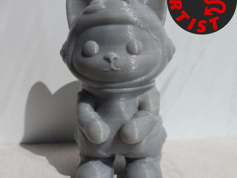 बिल्ली अंतरिक्ष यात्री मूर्ति 3D प्रिंट मॉडल