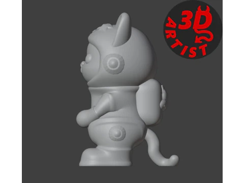 Cat Astronaut Figurine 3D Print Model