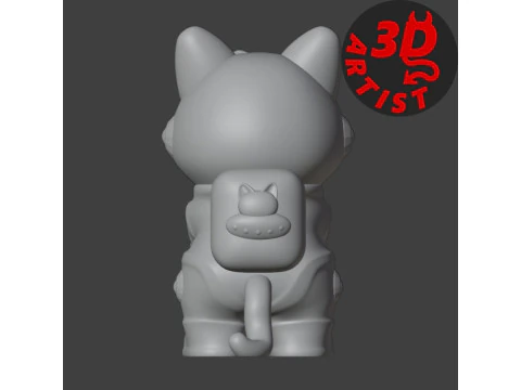 Cat Astronaut Figurine 3D Print Model